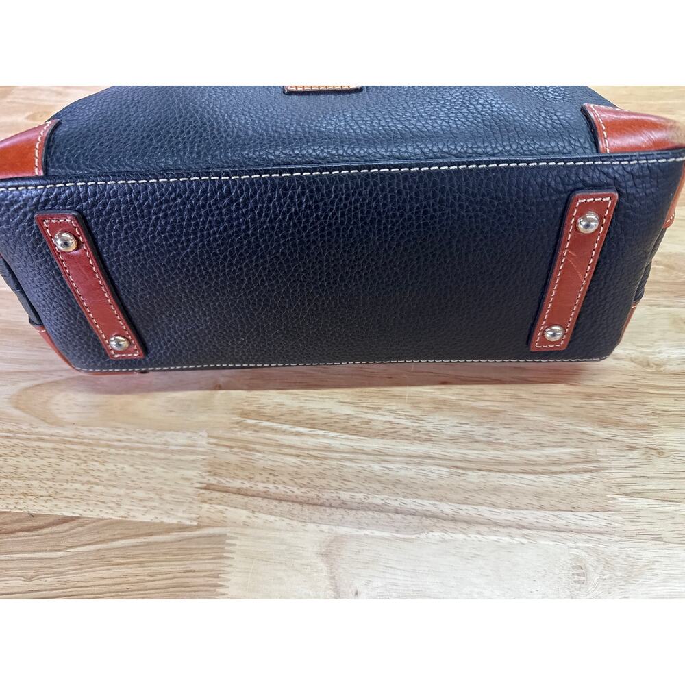 Dooney & Bourke Black Pebbled Leather Tote with Chestnut Trim - Picture 3 of 7